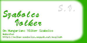 szabolcs volker business card
